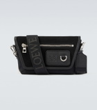 Loewe Flex Mini canvas and suede messenger bag
