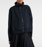 Sacai Paneled twill zip-up sweatshirt
