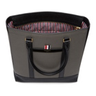 Thom Browne Black and Grey Colorblocked Tote