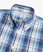 Brooks Brothers Men's Regent Regular-Fit Sport Shirt, Non-Iron Plaid | Blue