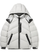 TOM FORD - Leather-Trimmed Quilted Shell Hooded Down Jacket - Gray