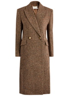 Zimmermann Illustration Hourglass Double-breasted Wool-blend Coat Brown