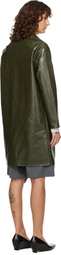 MM6 Maison Margiela Khaki Raglan Faux-Leather Coat