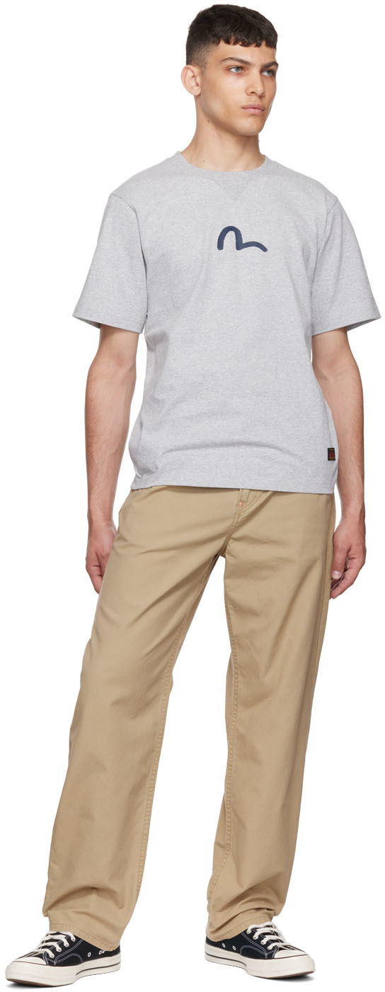 Evisu Beige Cotton Trousers