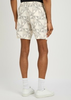 Paige Elijah Printed Cotton-blend Shorts Grey