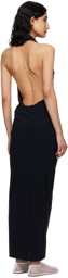 Christopher Esber Black Pierced Orbit Maxi Dress