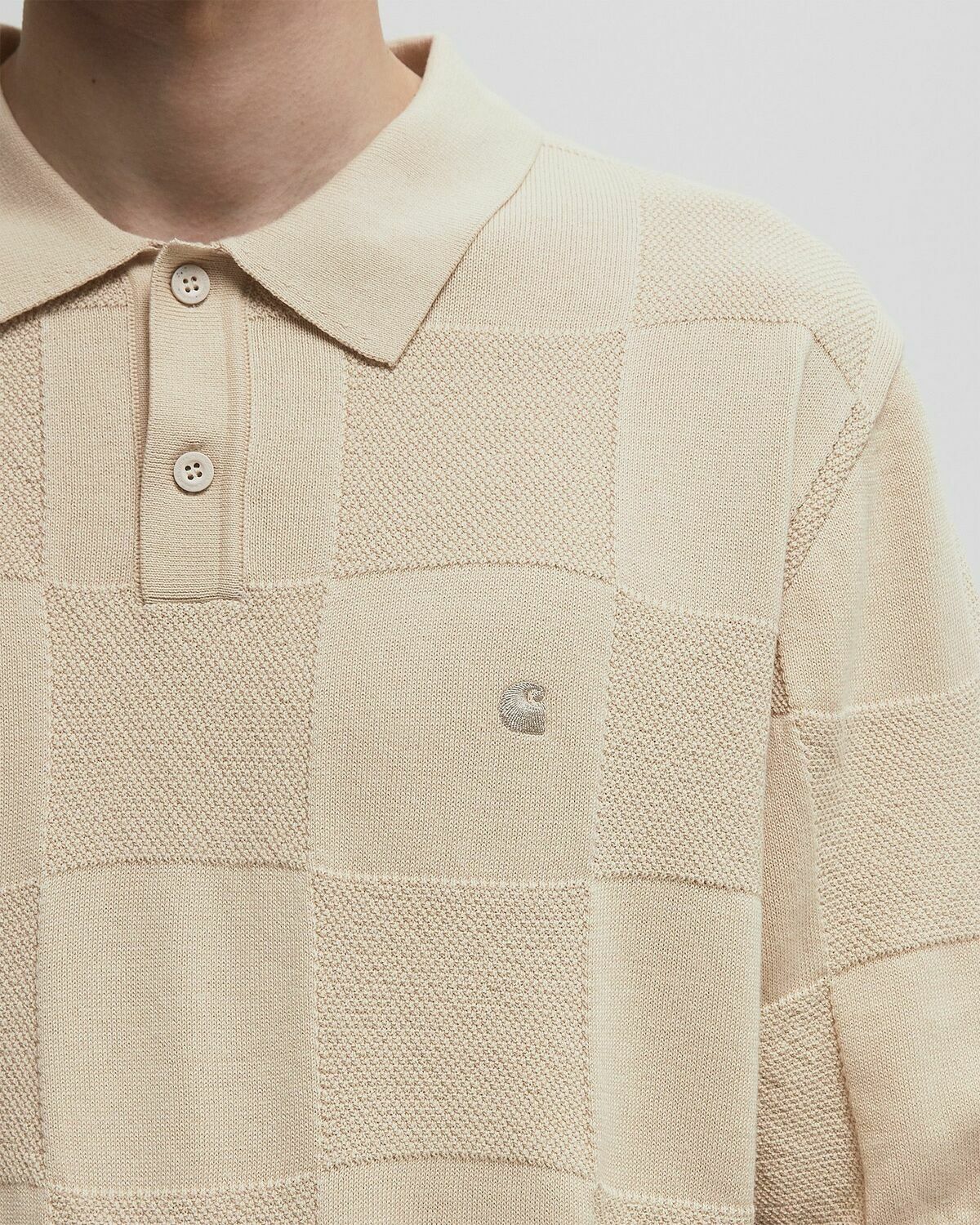 Carhartt WIP S/S Checker Polo Beige Men