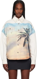 Palm Angels Off-White Sunrise Palm Denim Overshirt
