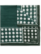Kingsman - Drake's Logo-Print Polka-Dot Cotton and Silk-Blend Pocket Square