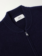 Mr P. - Brushed Cashmere Zip-Up Cardigan - Blue