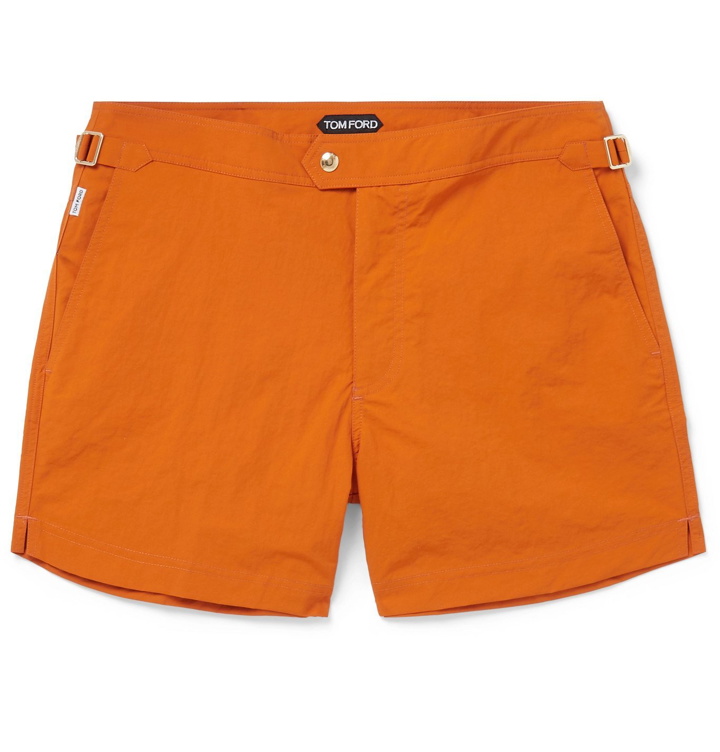 Photo: TOM FORD - Slim-Fit Mid-Length Swim Shorts - Orange