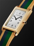 laCalifornienne - Daybreak 18mm Gold-Plated and Striped Leather Watch, Ref. No DB-06