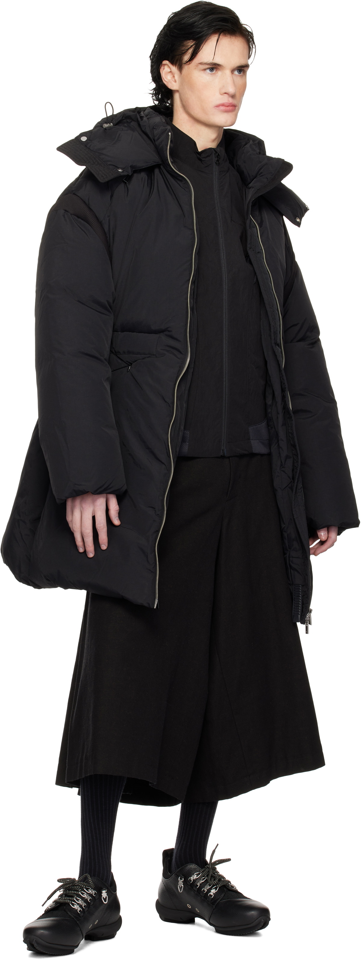 HELIOT EMIL Black Fortress Down Jacket Heliot Emil