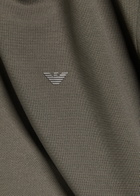 Emporio Armani Half-zip Cotton Polo Shirt Dark Green