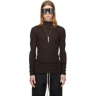 Rick Owens Brown Tower Ribbed Lupetto Sweater