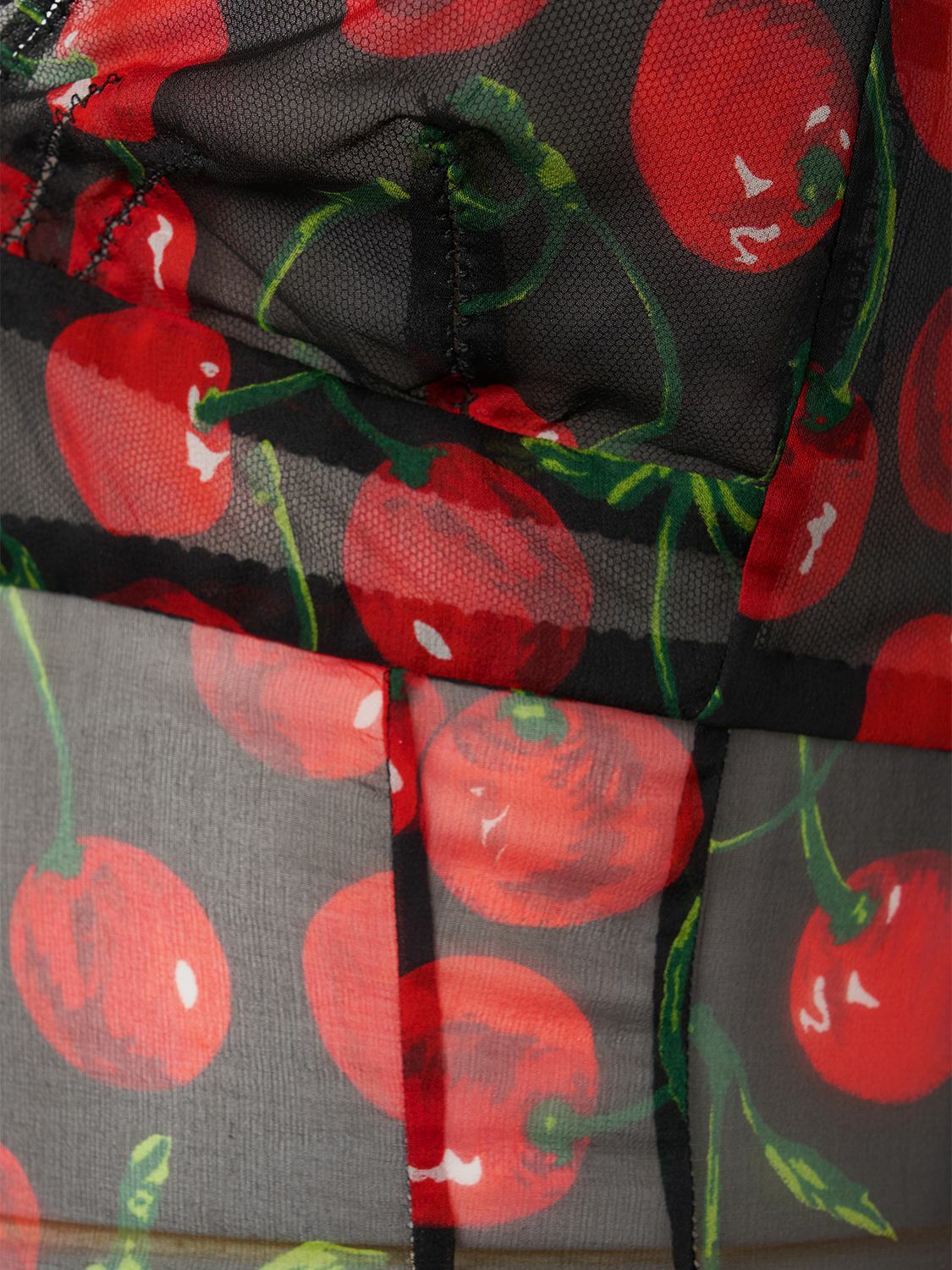 DOLCE & GABBANA - Cherry Printed Silk Chiffon Gown