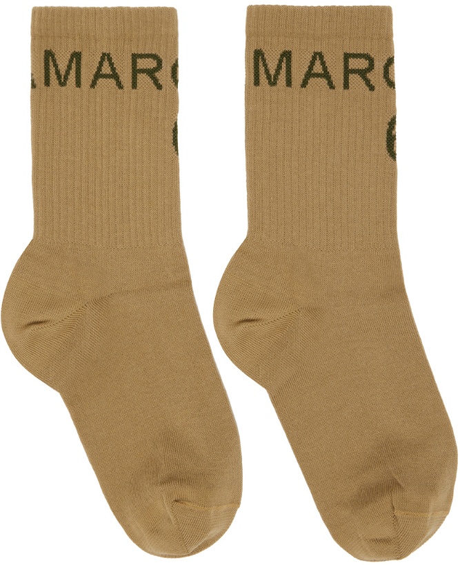 Photo: MM6 Maison Margiela Beige Bootleg Socks