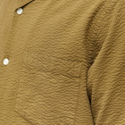 Portuguese Flannel Men's Atlantico Seersucker Vacation Shirt in Olive