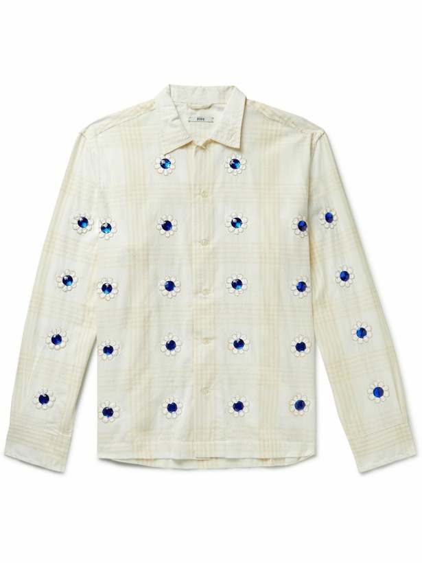 Photo: BODE - Embellished Madras-Checked Cotton Shirt - Neutrals
