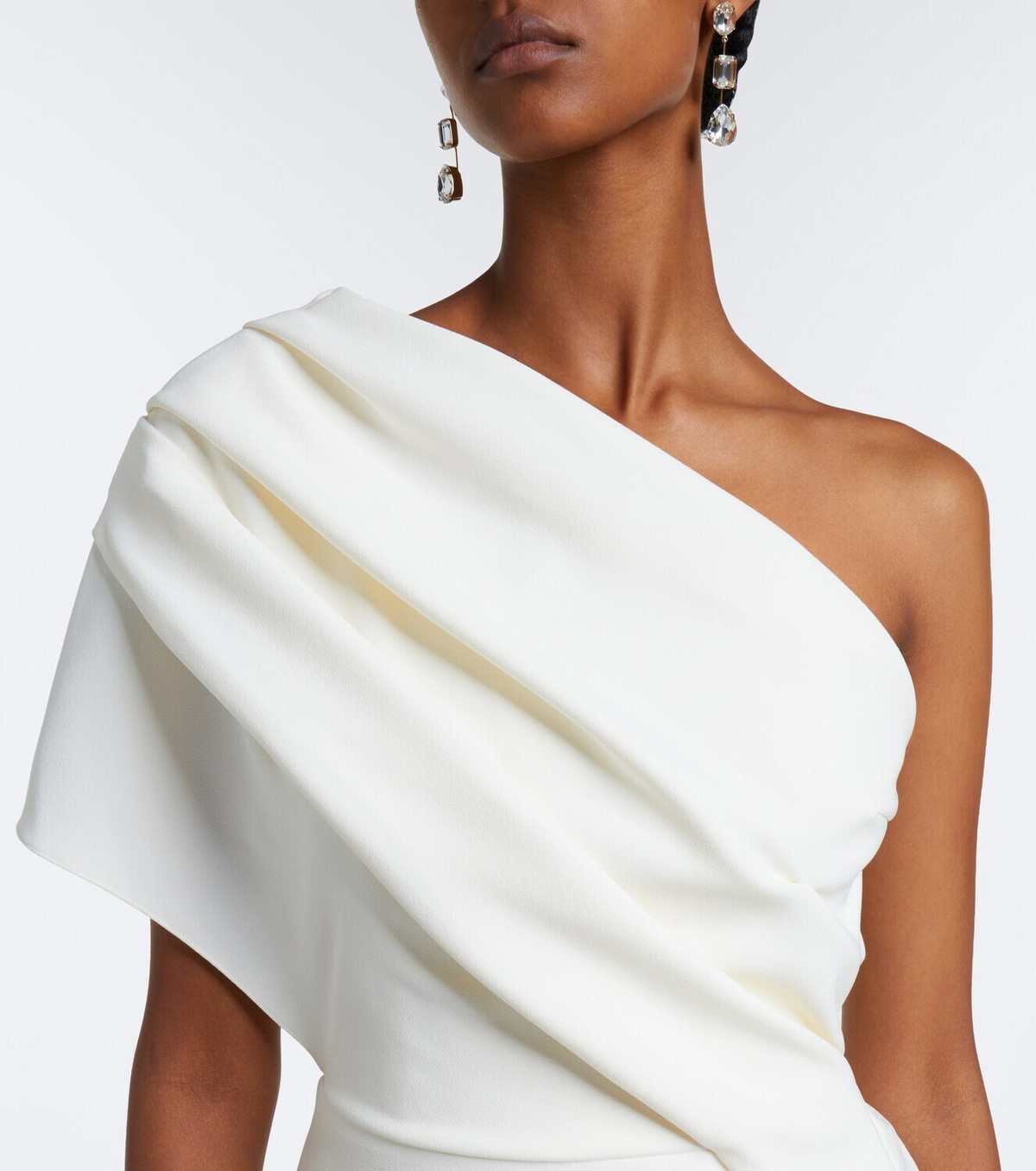 Safiyaa Elyna asymmetric crêpe gown