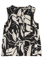 High Cue Printed Satin top Beige