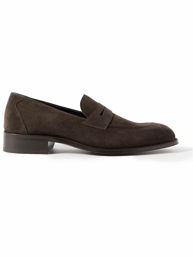 Photo: TOM FORD - Claydon Suede Penny Loafers - Brown