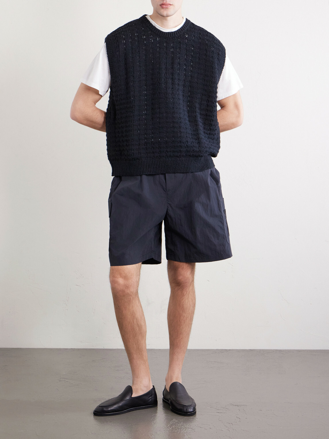 A Kind Of Guise - Tembe Cable-Knit Cotton Vest - Black