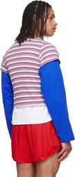 LII Purple & Red Cropped Stripe T-shirt