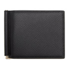 Smythson Black Panama Money Clip Wallet