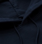 DUNHILL - Embroidered Loopback Cotton-Jersey Hoodie - Blue