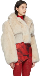 Givenchy Beige Faux-Fur Cropped Blouson Jacket