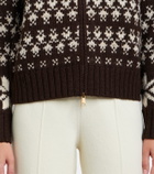 Moncler Fair Isle sequined wool-blend zip-up cardigan