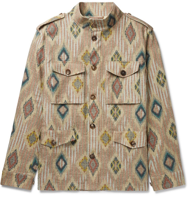 Photo: ETRO - Printed Linen, Silk and Cotton-Blend Shirt Jacket - Neutrals