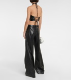 Aya Muse - Vortico faux leather crop top