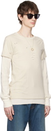 Maison Margiela Off-White Distressed Long Sleeve T-Shirt