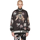 Dolce and Gabbana Black Floral Angels Zip-Up Jacket