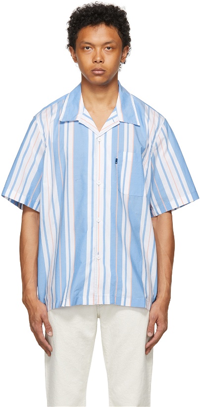 Photo: Levi's Made & Crafted Blue Stripe Relaxed Camp Short Sleeve Shirt