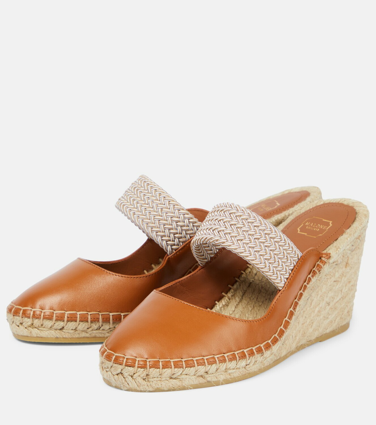 Malone Souliers Siena 70 leather espadrille wedges Malone Souliers