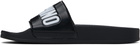 Moschino Black Rubber Pool Slides