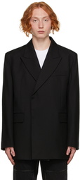 Solid Homme Black Double Breasted Blazer