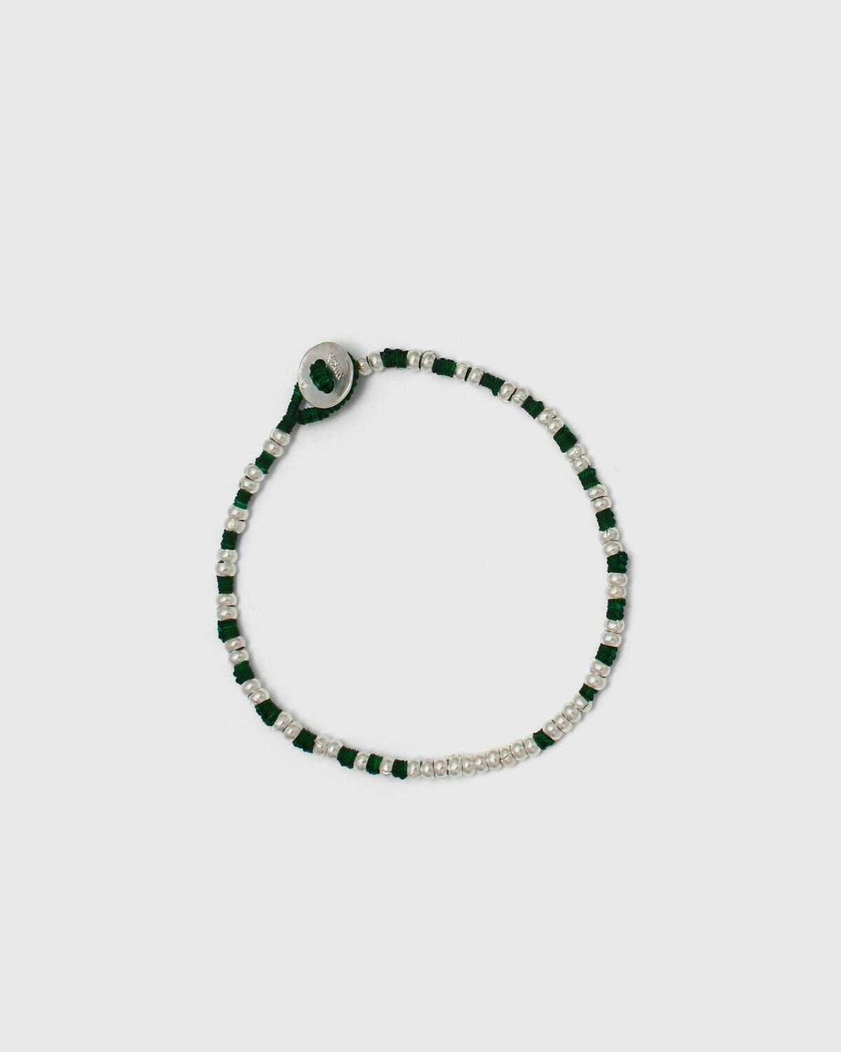 MIKIA Silver beads green/silver Mens Jewellery