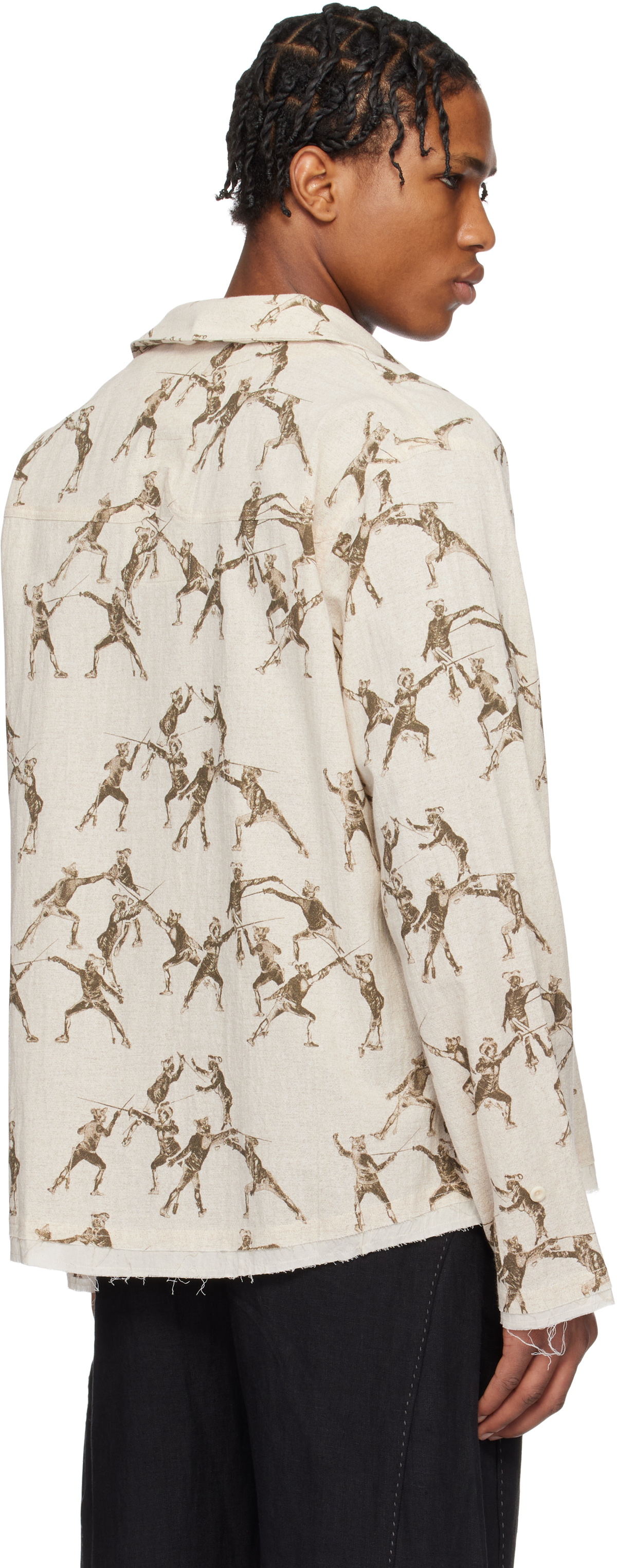 Professor.E Beige Seasonal Print LS Shirt