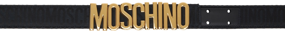 Photo: Moschino Black Allover Logo Belt