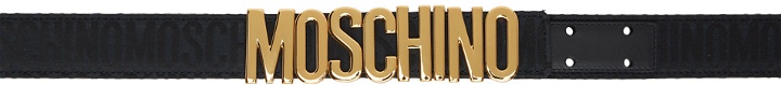 Photo: Moschino Black Allover Logo Belt