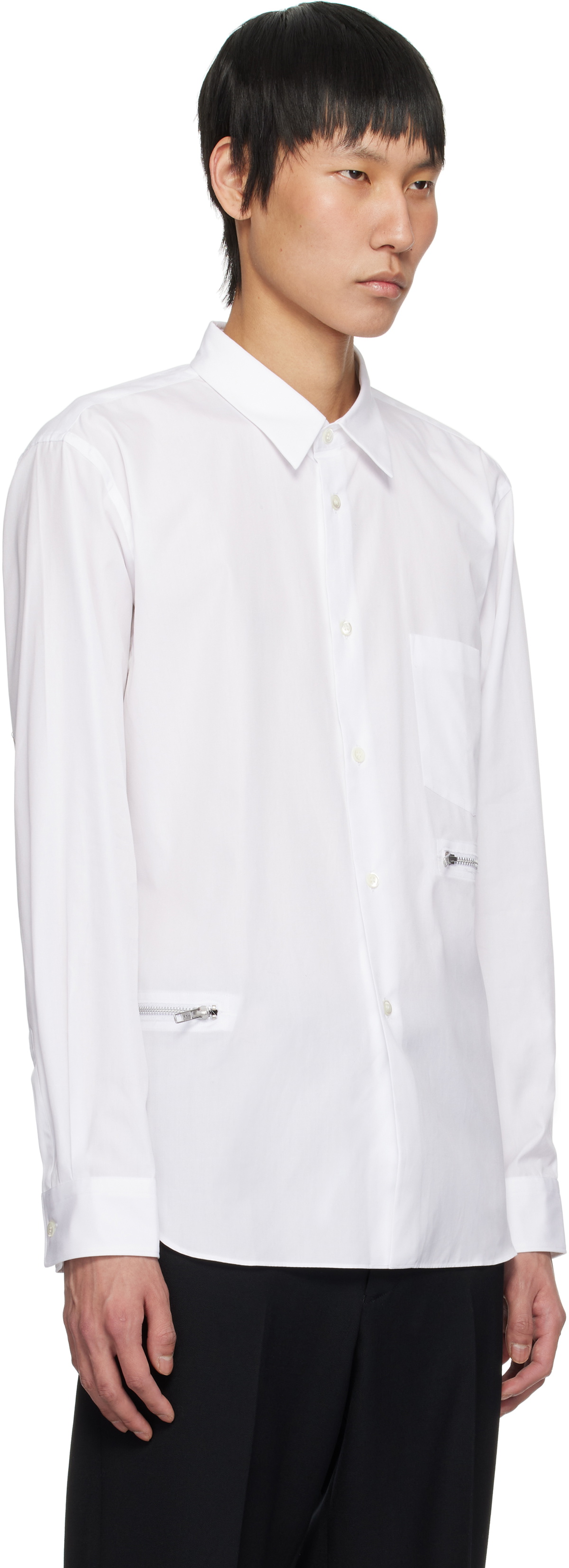 Comme des Garçons Homme Deux White Cotton Broad Shirt