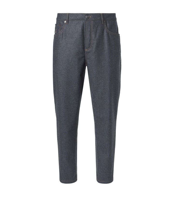 Photo: Brunello Cucinelli Virgin wool straight pants