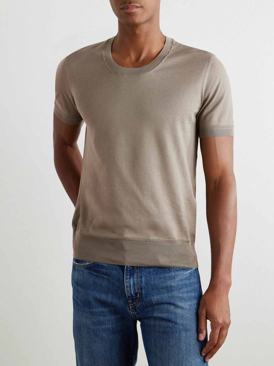 TOM FORD - Slim-Fit Cotton T-Shirt - Neutrals TOM FORD