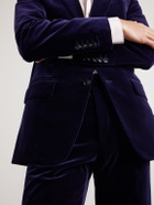 TOM FORD - Atticus Slim-Fit Cotton-Blend Velvet Blazer - Purple