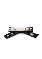 Ganni Bow Eyelet-embellished Satin Hair Clip - Black - One Size