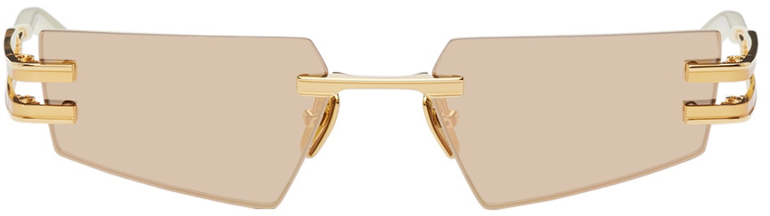 Balmain Imperial Acetate & Titanium Rectangle Sunglasses